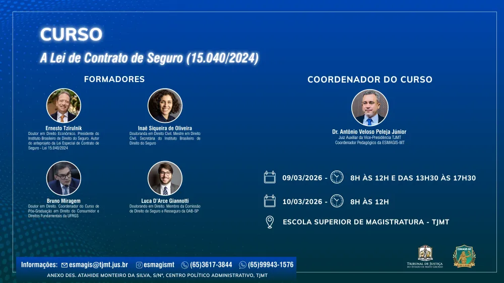 Esmagis-MT abre inscrições para curso sobre a Lei de Contrato de Seguro
