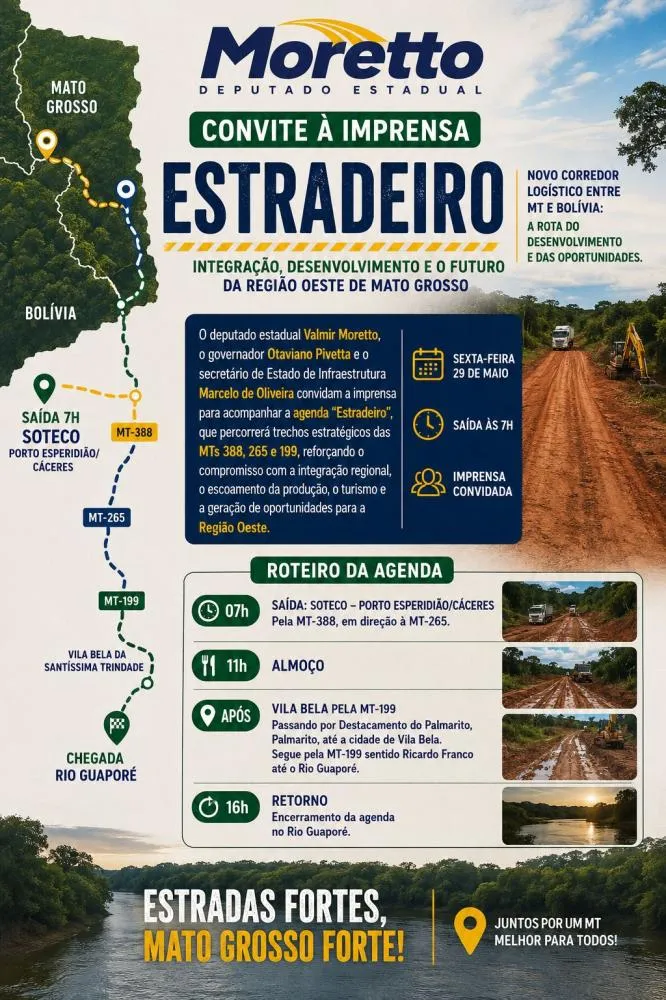 🚨 CONVITE À IMPRENSA | ESTRADEIRO REGIÃO OESTE